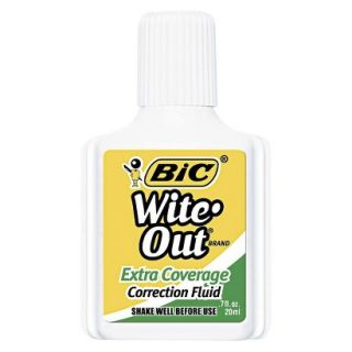 BIC Wite Out Extra Coverage Correction Fluid, 20 ml Bottle   White (12 Per Set)