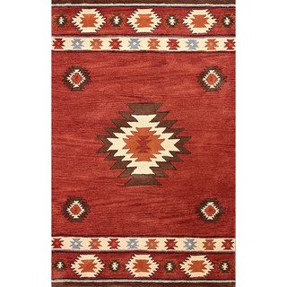 Nuloom Hand tufted Southwestern Wool Wine Rug (5 X 8)