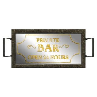 Private Bar Decorative Mirrored Tray   8x16