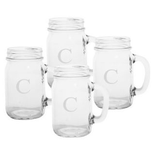 Personalized Monogram Old Fashioned Drinking Jar Set of 4   C