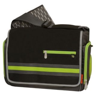 Fisher Price Urban Messenger Diaper Bag   Black/Lime/Grey