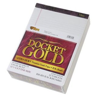 TOPS Docket Gold Perforated Pads, Letter   White (50 Sheets Per Pads)