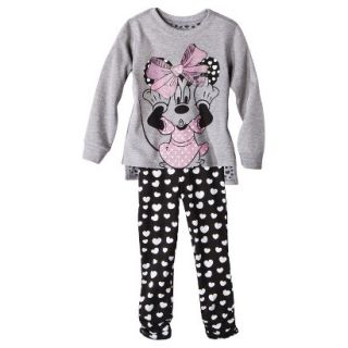 Disney Infant Toddler Girls 2 Piece Minnie Mouse Set   Grey 4T