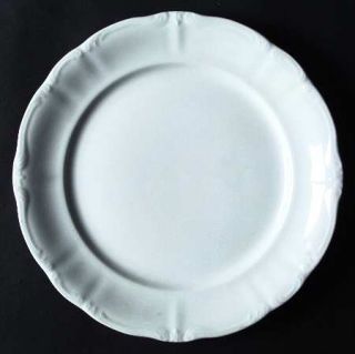 Yamaka Classic Baroque Dinner Plate, Fine China Dinnerware   All White,Embossed