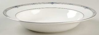 Wedgwood Amherst (Platinum Trim) Rim Soup Bowl, Fine China Dinnerware   Gray Ban