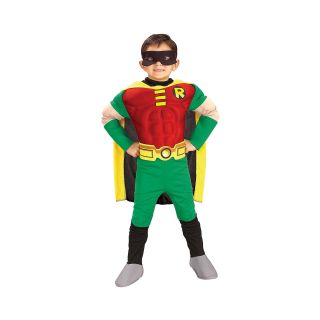 Teen Titans Robin Muscle Boys Costume, Red/Green, Boys