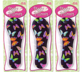 Womens Piggy Pillows When Piggys Fly (3 Pairs)   Black/Butterflies Shoe Inserts