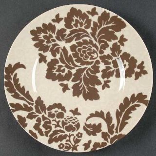 222 Fifth (PTS) La Belle Sepia Salad Plate, Fine China Dinnerware   Brown Flower