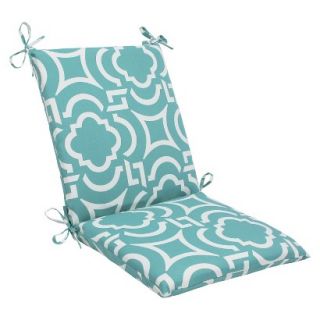 Outdoor Square Edge Chair Cushion   Blue Green/White   Blue Green/White Carmody