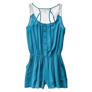 Mossimo Supply Co. Juniors Challis Romper   Turquoise XL(15 17)