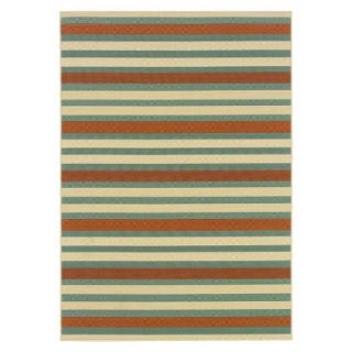 Montego Patio Rug   Terra Cotta Stripe 63x90