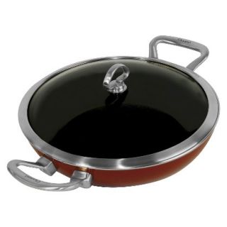 Chantal Copper Fusion 11 Chefs Pan with Lid  Red