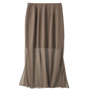 Mossimo Womens Plus Size Illusion Maxi Skirt   Timber 1