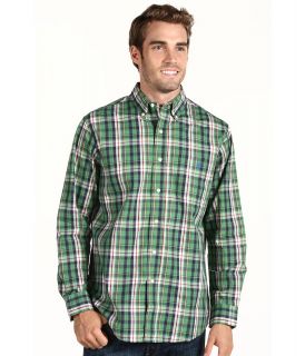 U.S. Polo Assn Y/D Plaid Woven Shirt Mens Long Sleeve Button Up (Green)