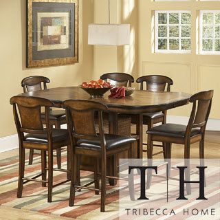 Tribecca Home Tribecca Home Glenbrook 7 Piece Counter Height Dining Set Brown Size 7 Piece Sets