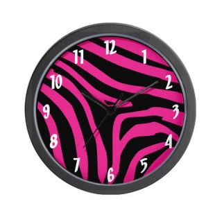  Pink Zebra Print Wall Clock