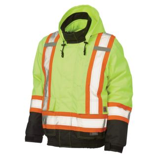 Work King 3 in 1 High Visibility Bomber Jacket   Green, XL, Model S41311