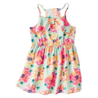 Cherokee Infant Toddler Girls Bow Front Floral Sundress   Mint 5T