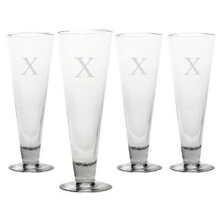Personalized Monogram Classic Pilsner Glass Set of 4   X