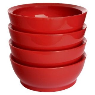 Calibowl Spill Proof 28 Ounce Bowl   Red (Set of 4)