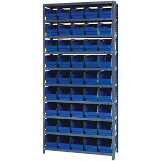 Quantum Storage Complete Shelving System with 6 Inch Bins   36 Inch W x 18 Inch