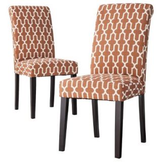 Dining Chair Avington Dining Chair Set of 2   Orange Trellis