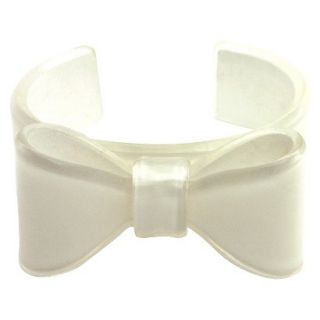 Womens Bow Open Cuff Bracelet   White
