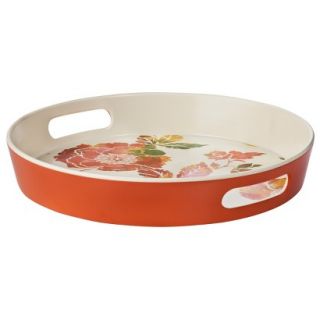 Threshold Floral Serve Tray   Coral