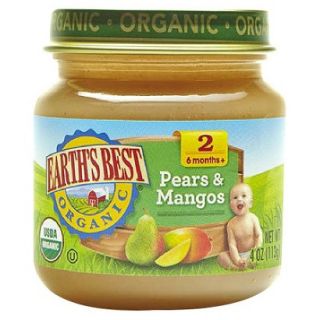 Earths Best Baby Food Jar   Pears & Mangos 4oz (12 Pack)