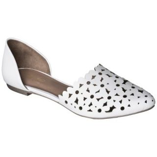 Womens Mossimo Lainey Perforated Two Piece Flats   White 8