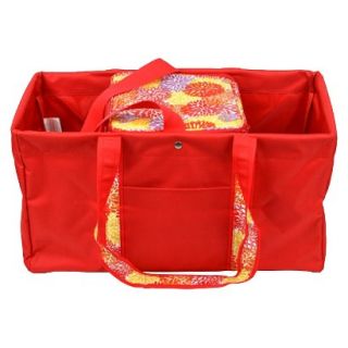 Sachi Red Utility Tote with Insulated Cooler