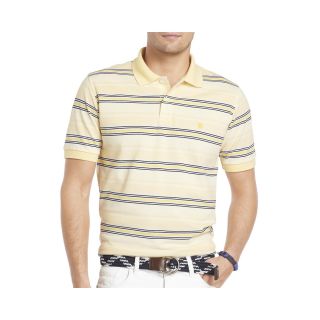 Izod Short Sleeve Multi Striped Polo Shirt, Gold, Mens