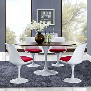 Lippa Walnut Veneer 60 Oval shaped Dining Table