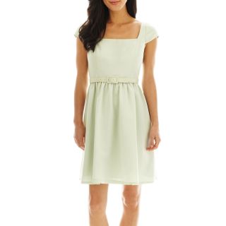 LILIANA Simply Belted Fit and Flare Dress, Honeydew