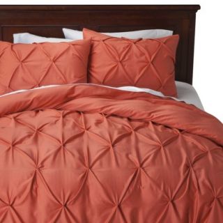 Threshold Pinched Pleat Duvet Cover Cover Set   Coral (King)