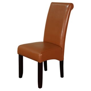 Monsoon Brown Faux Leather Dining Chairs (set Of 2)