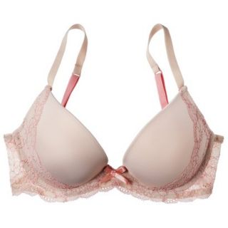 Xhilaration Juniors Padded With Lace Demi   Nude 36C