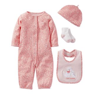Carters Animal Print 4 pc. Layette Set   Girls newborn 6m, Pink, Pink, Girls