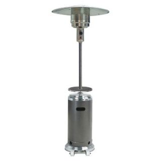 87 Tall Stainless Steel/Hammered Silver Patio Heater with Table