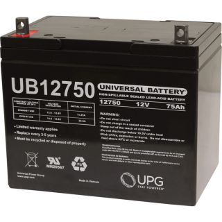 UPG Sealed Lead Acid Battery   AGM type, 12V, 75 Amps, Model 46082