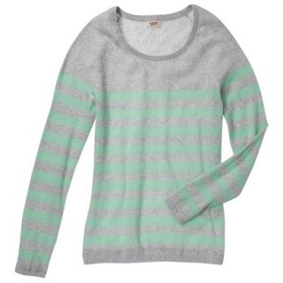 Mossimo Supply Co. Juniors Mesh Striped Sweater   Gray/Mint XL(15 17)