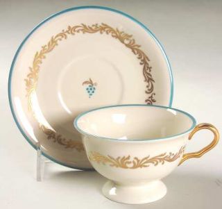 Pickard Baroque Footed Cup & Saucer Set, Fine China Dinnerware   Gold Scrolls, A