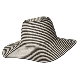 Striped Floppy Hat   Black/Natural