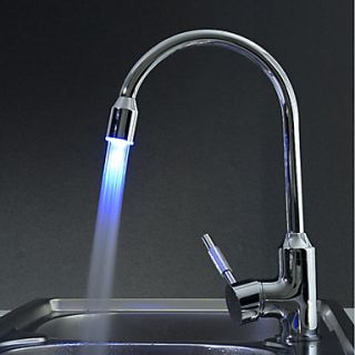 Contemporary Brass Kitchen Faucet with Color Changing LED Light