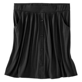 Merona Womens Plus Size Front Pocket Knit Skirt   Black 1