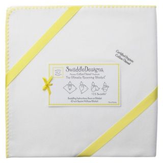 Swaddle Designs Organic Ultimate Receiving Blanket   Ivory with Yellow Trim