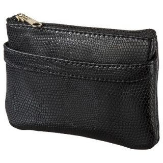 Merona Solid Mini Zip Wallet   Black
