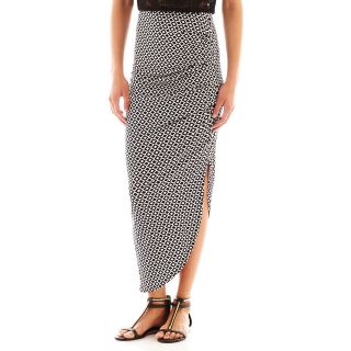 Bisou Bisou Side Pleat Maxi Skirt, Diamond Tile Print