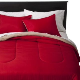 Room Essentials Reversible Solid Comforter   Red (King)