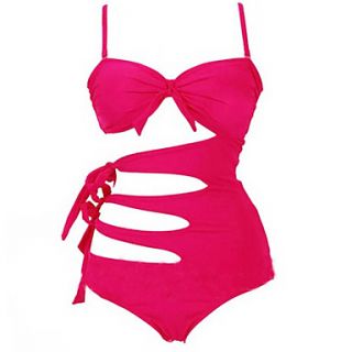 Womens Fashion Nylon and Spandex Pure Color Sexy Beach One piece Swimwear